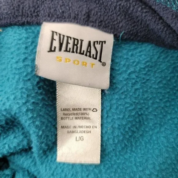 Everlast Fleece Pullover Womens Size Large Sweater Teal Zippper - Picture 9 of 9
